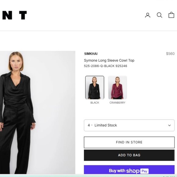 SIMKHAI ! Symone Long Sleeve Cowl Top (US/2) - Picture 6 of 16